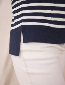 Promo ❤️ White Stuff Jumpers Cotton Blend Striped Crew Neck Jumper 💯 -New In Womens Sales 2022 SD 10 T83 6881 E4 X EC 1