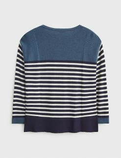 Promo ❤️ White Stuff Jumpers Cotton Blend Striped Crew Neck Jumper 💯 -New In Womens Sales 2022 SD 10 T83 6881 E4 X EC 4