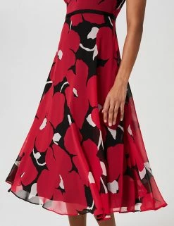 Best reviews of 🔔 HOBBS 👗 Dresses Floral Sleeveless Midi Waisted 👗 Dress ⌛ -New In Womens Sales 2022 SD 10 T83 6911 Y4 X EC 2