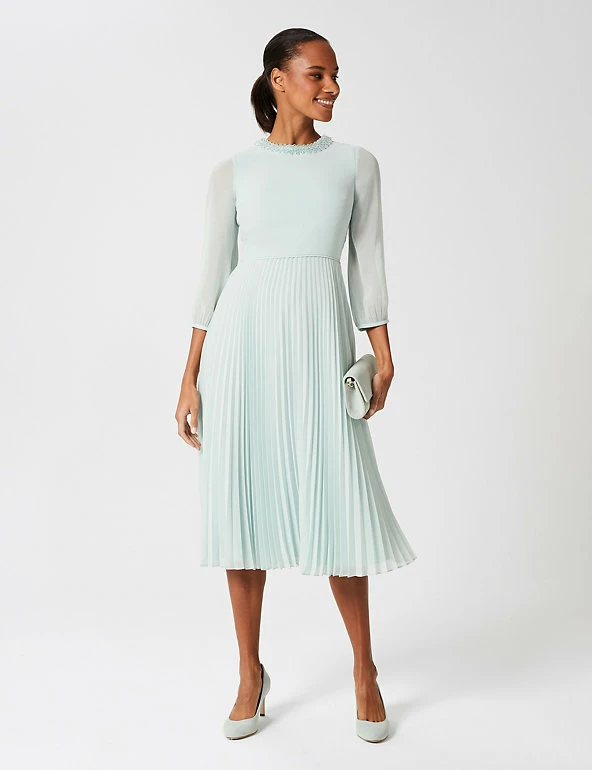 Top 10 π HOBBS π Dresses Pleated Midi Waisted π Dress β 4 Top 10 π HOBBS π Dresses Pleated Midi Waisted π Dress β - Image 4