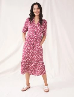 Cheap ❤️ White Stuff 👗 Dresses Floral V-Neck Midi Waisted 👗 Dress ⭐