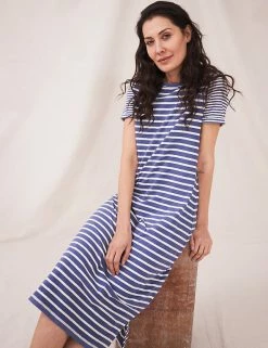 Best reviews of 🔥 White Stuff 👗 Dresses Pure Cotton Striped Midi T-Shirt 👗 Dress 🎁