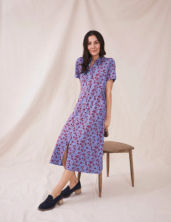 Brand new ๐งจ White Stuff ๐ Dresses Cotton Blend Floral Midi ๐ Shirt ๐ Dress ๐ 1 Brand new ๐งจ White Stuff ๐ Dresses Cotton Blend Floral Midi ๐ Shirt ๐ Dress ๐