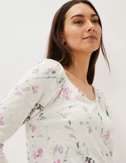 Budget 🌟 Phase Eight Women Pure Cotton Floral 3/4 Sleeve Top 😍 -New In Womens Sales 2022 SD 10 T83 7027 ZZ X EC 3