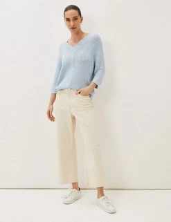 Flash Sale 👍 Phase Eight Jumpers Ribbed V-Neck Jumper 🧨 -New In Womens Sales 2022 SD 10 T83 7040 E0 X EC 2