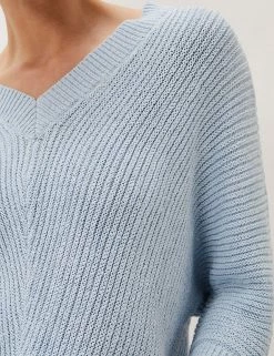 Flash Sale 👍 Phase Eight Jumpers Ribbed V-Neck Jumper 🧨 -New In Womens Sales 2022 SD 10 T83 7040 E0 X EC 3