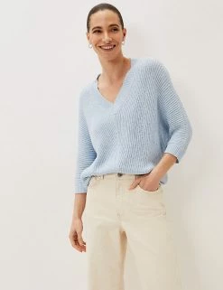 Flash Sale 👍 Phase Eight Jumpers Ribbed V-Neck Jumper 🧨 -New In Womens Sales 2022 SD 10 T83 7040 E0 X EC 4