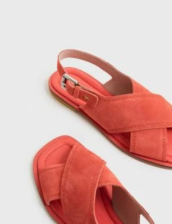 Flash Sale 😉 White Stuff Suede Buckle Flat Slingback 🩴 Sandals ⌛ -New In Womens Sales 2022 SD 10 T83 7916 CJ X EC 2