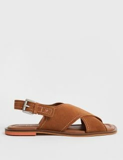 Flash Sale 😉 White Stuff Suede Buckle Flat Slingback 🩴 Sandals ⌛ -New In Womens Sales 2022 SD 10 T83 7916 VS X EC 0