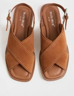 Flash Sale 😉 White Stuff Suede Buckle Flat Slingback 🩴 Sandals ⌛ -New In Womens Sales 2022 SD 10 T83 7916 VS X EC 1