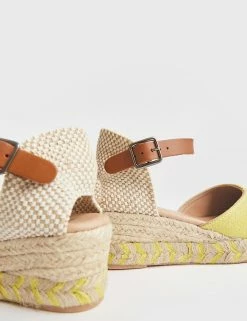 Buy 🤩 White Stuff 🩴 Sandals Canvas Ankle Strap Wedge Espadrilles 🤩 -New In Womens Sales 2022 SD 10 T83 7917 R0 X EC 2