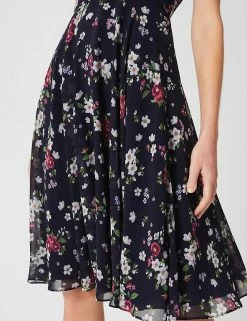 Cheapest 🛒 HOBBS 👗 Dresses Floral Square Neck Knee Length Swing 👗 Dress 🔔 -New In Womens Sales 2022 SD 10 T83 7986 ZZ X EC 2