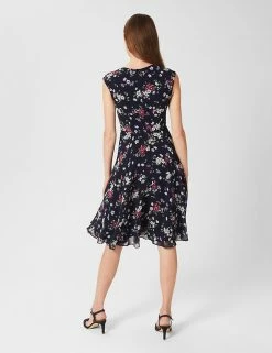 Cheapest 🛒 HOBBS 👗 Dresses Floral Square Neck Knee Length Swing 👗 Dress 🔔 -New In Womens Sales 2022 SD 10 T83 7986 ZZ X EC 3