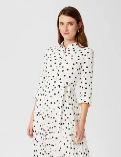 Brand new ❤️ HOBBS 👗 Dresses Polka Dot Midi Waisted 👗 Dress 👍 -New In Womens Sales 2022 SD 10 T83 7997 F4 X EC 1