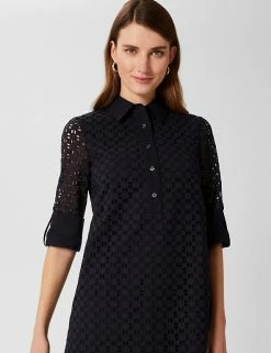 Promo 🔥 HOBBS 👗 Dresses Pure Cotton Broderie 👕 Shirt 👗 Dress ❤️ -New In Womens Sales 2022 SD 10 T83 7998 F0 X EC 1