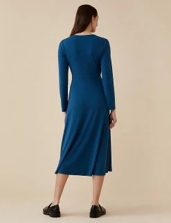 Brand new 💯 Finery London 👗 Dresses V-Neck Midi Wrap 👗 Dress 😍 -New In Womens Sales 2022 SD 10 T83 9718 E4 X EC 3