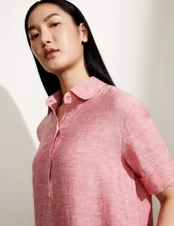 Buy 🥰 JAEGER 👗 Dresses Pure Linen Textured Maxi 👕 Shirt 👗 Dress 🌟 -New In Womens Sales 2022 SD 10 T97 6393C IE X EC 2