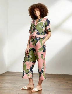 Best reviews of ✔️ JAEGER Pyjamas Pure Linen Leaf Print Trousers 👏