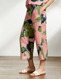 Best reviews of ✔️ JAEGER Pyjamas Pure Linen Leaf Print Trousers 👏 -New In Womens Sales 2022 SD 10 T97 7317C A4 X EC 1