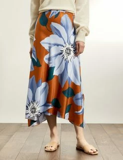 Brand new 😀 JAEGER 👗 Skirts Floral Midi A-Line 👗 Skirt 💯 -New In Womens Sales 2022 SD 10 T97 7506C MH X EC 2