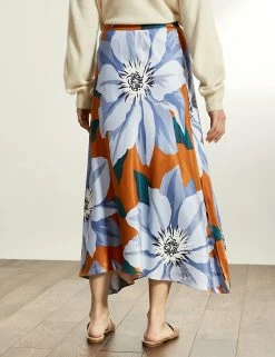 Brand new 😀 JAEGER 👗 Skirts Floral Midi A-Line 👗 Skirt 💯 -New In Womens Sales 2022 SD 10 T97 7506C MH X EC 3